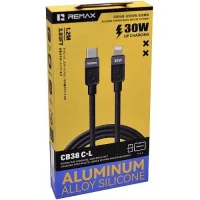 Кабель USB-C - Lightning [3A, 30W, 1.2m] REMAX CB38 черн.